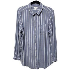 DAILY RITUAL Striped Button Up Shirt XL